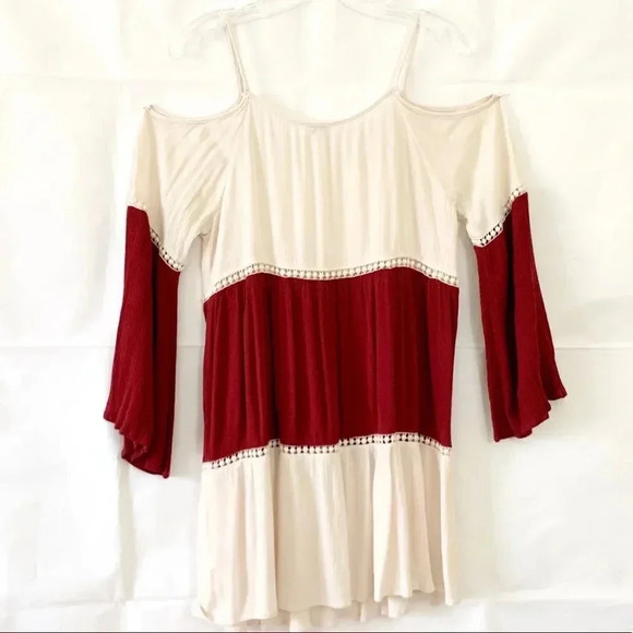 Umgee | Cold Shoulder Crinkle Tunic Dress - Picture 5 of 7